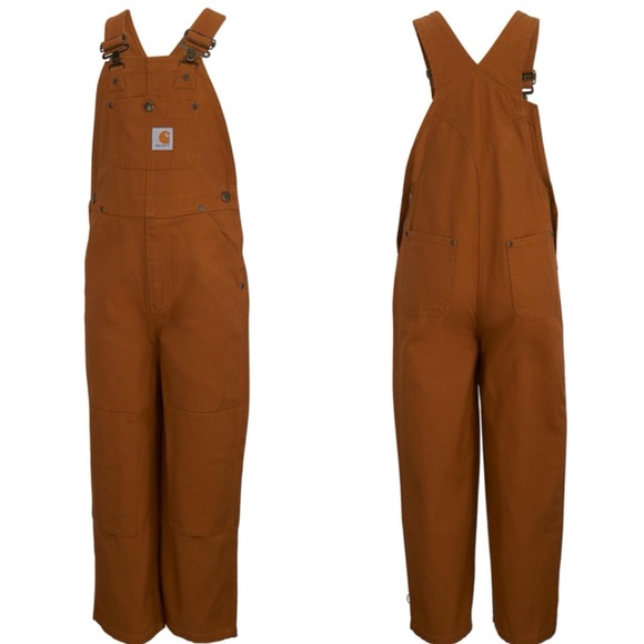 NWT Carhartt Brown CM8603 Loose Fit Canvas Bib Overalls - Picture 1 of 6